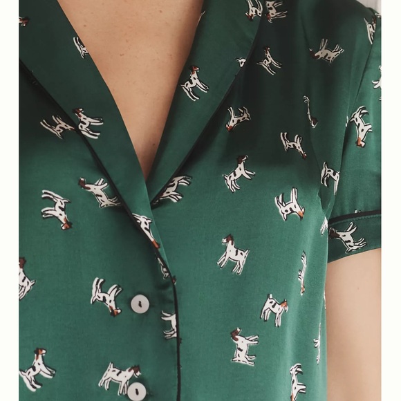 NWT Anthropologie Silky Pajama Top and Shorts - Picture 2 of 12